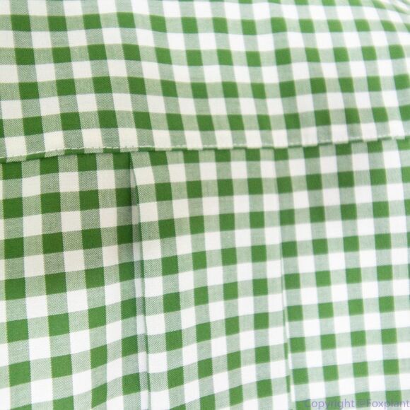 NWT kate spade mini gingham button-front shirt, Green & White - Picture 13 of 16